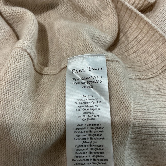 Part Two (Copenhagen) NWT XL Beige Wool Sweater - Picture 9 of 10
